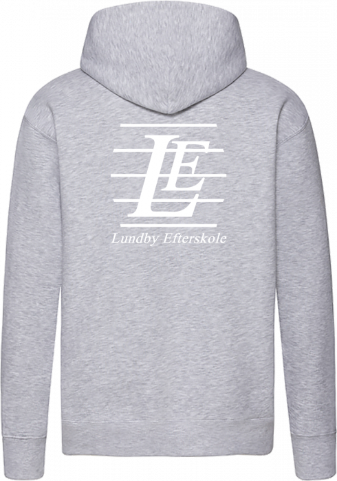 Fruit of the loom - Lundby Efterskole Classic Hoodie W. Zip - Heather Grey